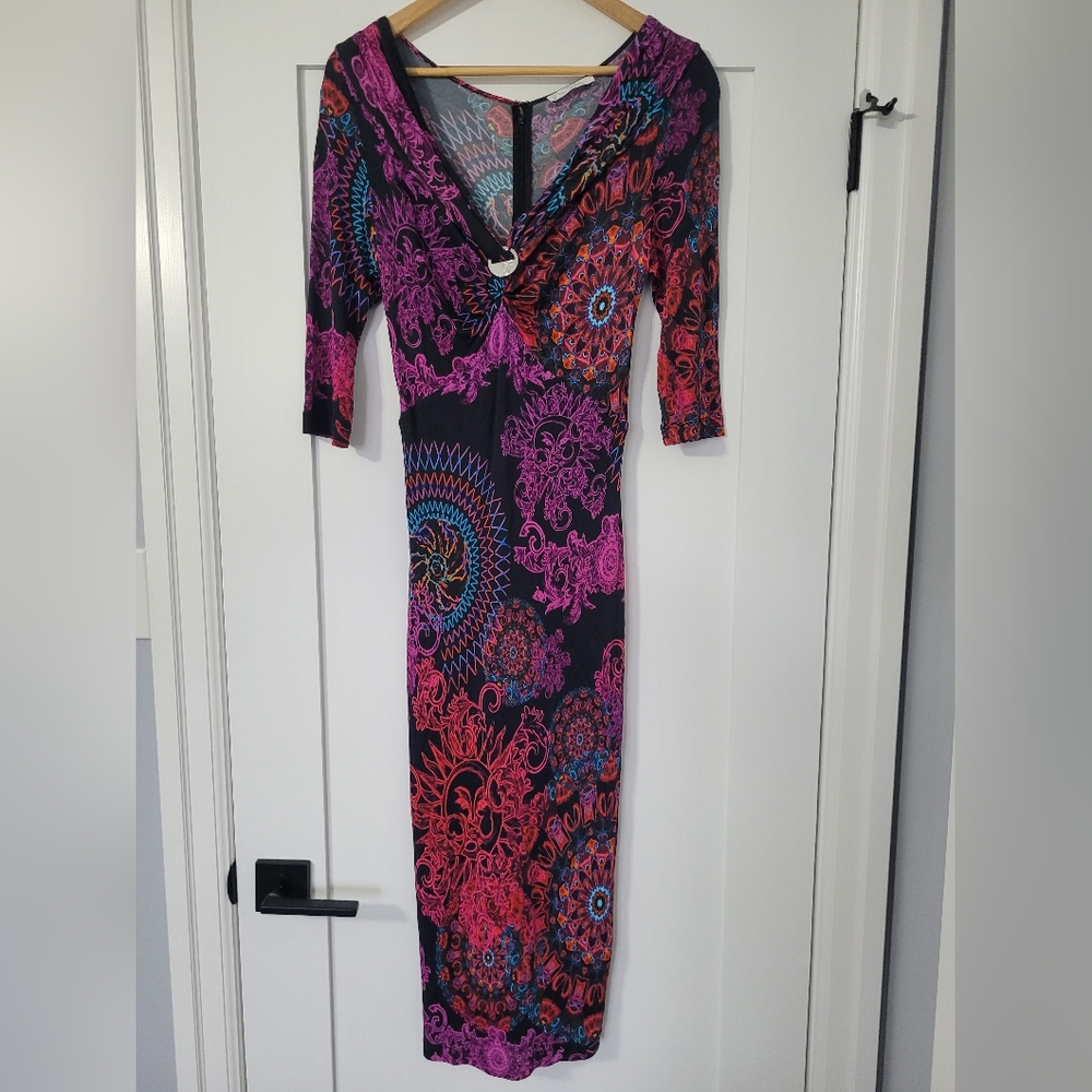 Versace Collection Fitted Midi Length Dress Size 48